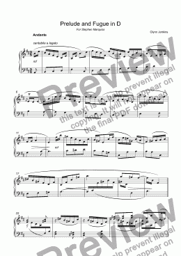 page one of Prelude and Fugue in D