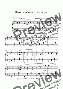 page one of Dans la memoire de Chopin (piano)