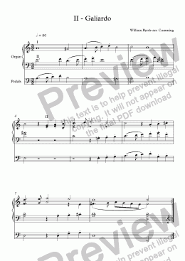 page one of II - "Galiardo" for organ