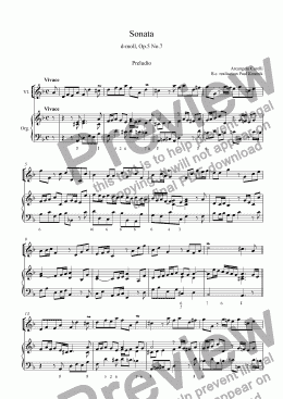 page one of Arcangelo Corelli: Sonata Op.5 Nr.7 [violin version d min]