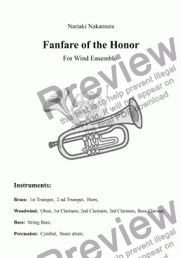 page one of Fanfare of the Honor For Wind Ensemble