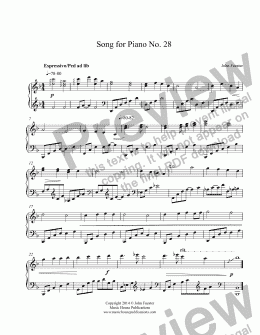 page one of Song for Piano No. 28