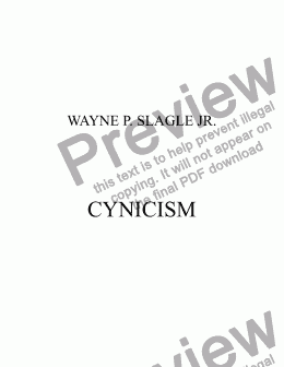 page one of CYNICISM