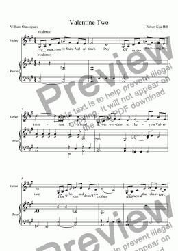 page one of Valentine [Piano and Voice Version]