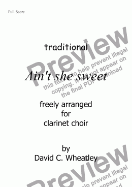 page one of Aint she sweet! for clarinet choir