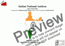 page one of Indian National Anthem for String Orchestra (Thou Art the Ruler of the Minds of all People) MFAO World National Anthem Series)