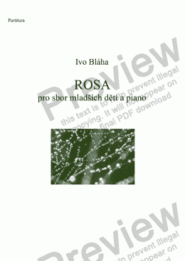 page one of ROSA (Dew) pro sbor mladších dětí a piano (Czech words)