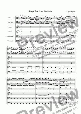 page one of Largo from Lute Concerto