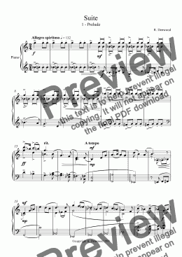 page one of Denwood - Little Suite for piano solo