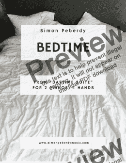 page one of Bedtime for 2 pianos 4 hands by Simon Peberdy, from Daytime Suite