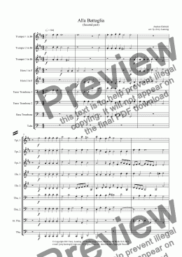 page one of Alla Battaglia - Gabrieli (brass ensemble)