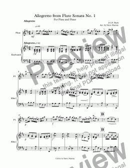 page one of Allegretto from Flute Sonata No. 1