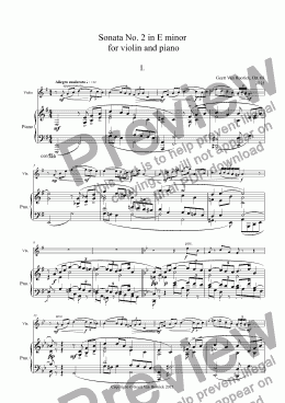 page one of Sonata No. 2 in E minor for violin and piano, Op. 68 - I. Allegro moderato