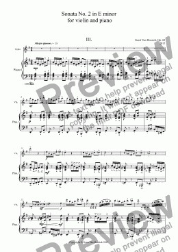 page one of Sonata No. 2 in E minor for violin and piano, Op. 68 - III. Allegro giocoso 