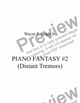 page one of PIANO FANTASY #2 (Distant Tremors)