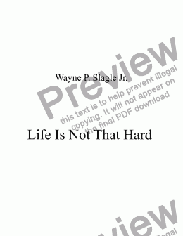 page one of Life Is Not That Hard