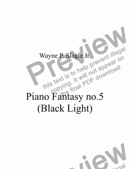 page one of Piano Fantasy no.5 (Black Light)