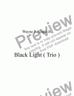 page one of Black Light ( Trio )
