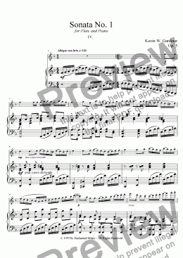 page one of Sonata No. 1 for Flute and Piano:  IV. Allegro giocoso