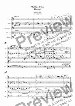 page one of Ravel: Ma Mère L’Oye (Mother Goose) (complete) arr.wind quintet