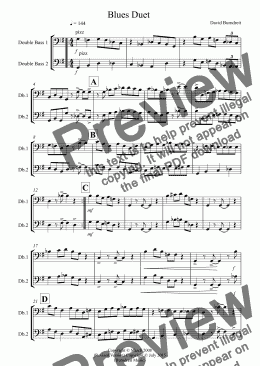 page one of Blues Duet for Double Bass
