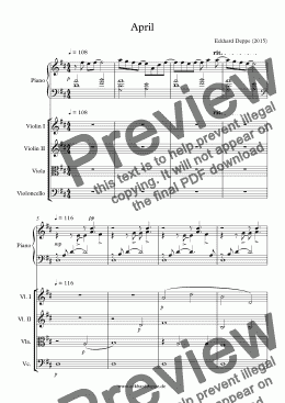 page one of ’April’ Piano+String Orchestra
