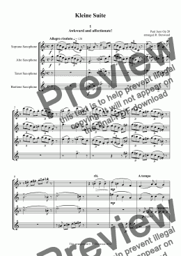 page one of Juon - Little Suite Op20 for saxes SATB
