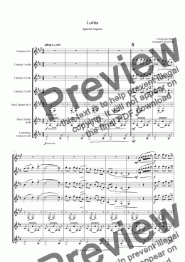 page one of Chaminade - Lolita, Op 54, for clarinet choir