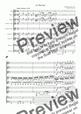 page one of Rachmaninoff - At The Fair (Op.33/7) Fl.2Ob.2Cl.2Bsn.2Hn.