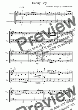 page one of Danny Boy for Violin and Cello