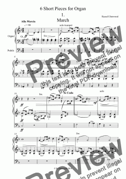 page one of Denwood - 6 Short pieces for Organ