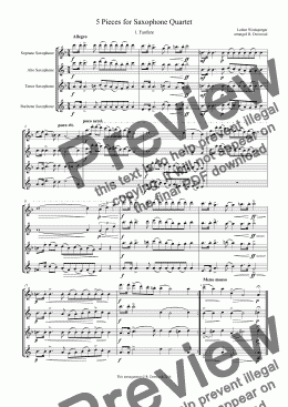 page one of Windsperger - 5 Pieces for Saxophone Quartet SATB