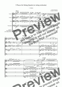 page one of Windsperger - 5 Pieces for String Quartet (or string orchestra)