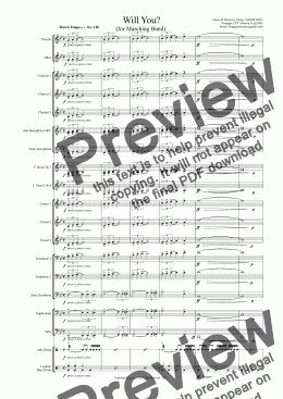 page one of Will You?  (for Marching Band)