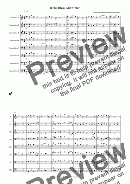 page one of In the Bleak Midwinter for Flexible Double Bass Quartet