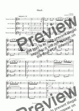 page one of Granados - March for saxes SATB