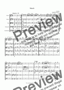 page one of Granados - March for string quartet or string orchestra