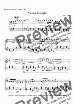 page one of Autumn Sunlight for piano (2000)