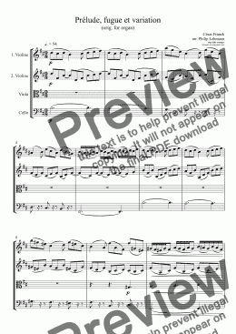 page one of Franck, César - Prélude, fugue et variation - version for string quartet