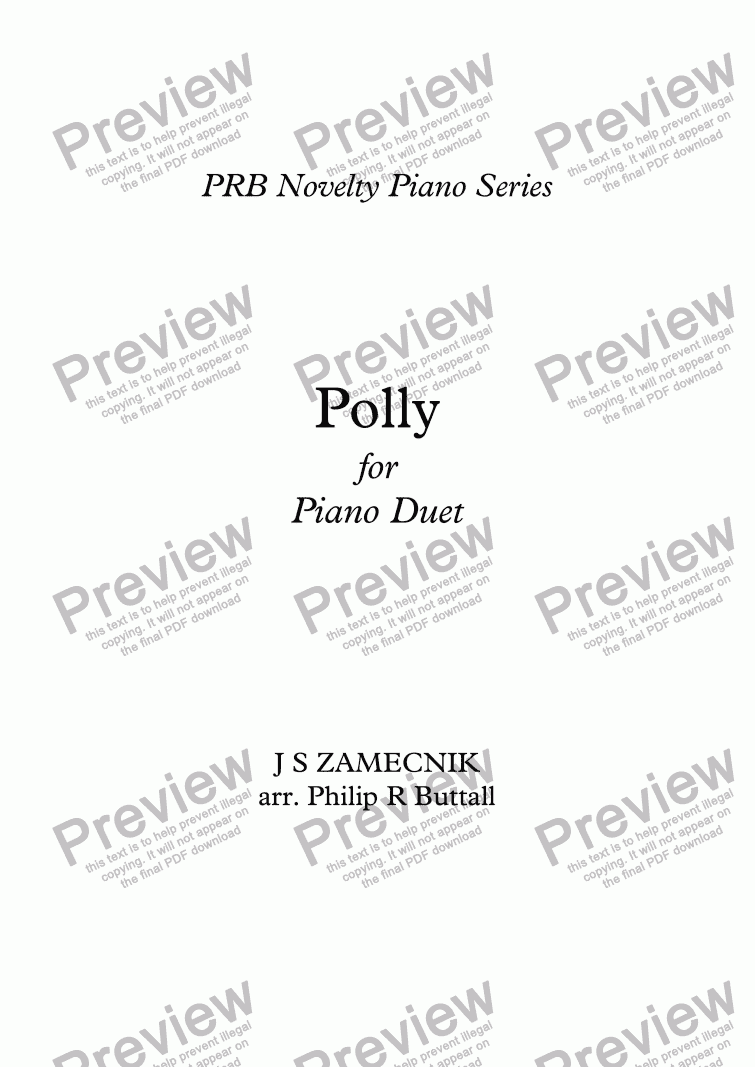 page one of PRB Novelty Piano Series: Polly [Four Hands]