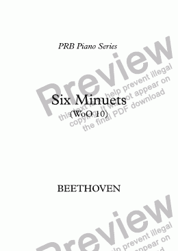 page one of PRB Piano Series: Six Minuets