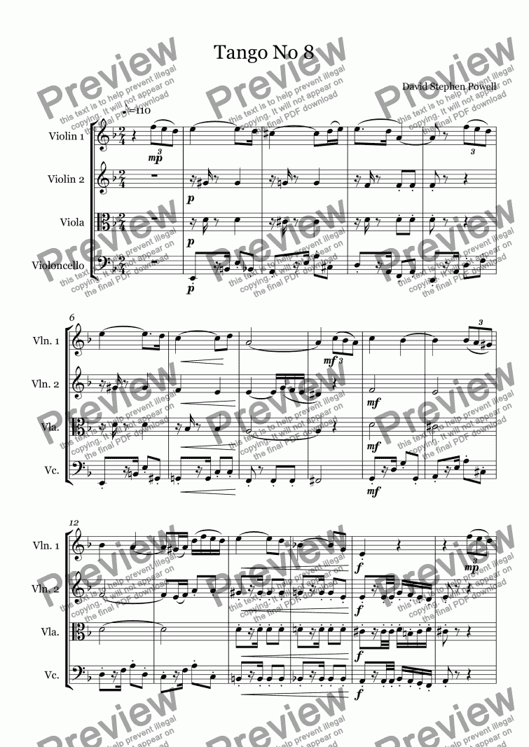 page one of Tango No 8