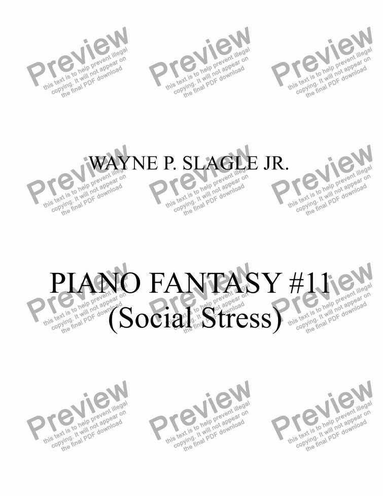 page one of PIANO FANTASY #11 (Social Stress)