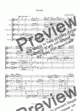 page one of Foote - Gavotte (1882) for Wind Quintet (Fl.Ob.Cl.Hn.Bn.)