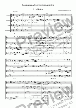 page one of RENAISSANCE ALBUM - for string ensemble