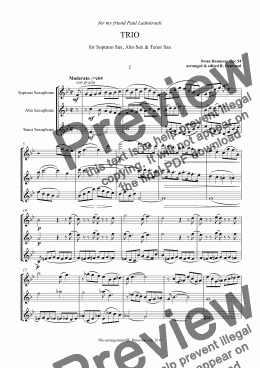 page one of Hennessy - Trio Op. 54 for 3 saxes S.A.T.