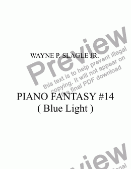 page one of PIANO FANTASY #14 ( Blue Light )