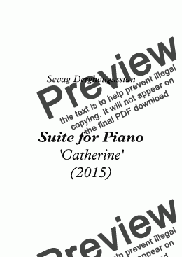 page one of Suite Opus 23 - for Piano "CATHERINE"