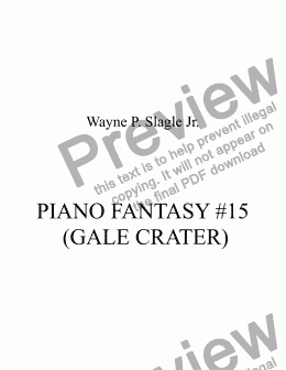 page one of PIANO FANTASY #15 (GALE CRATER)