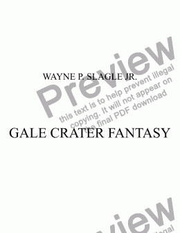page one of GALE CRATER FANTASY